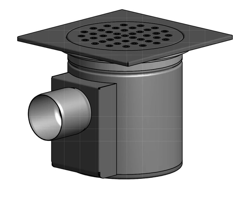 1 - Kaivot ja kaivotarvikkeet Pönttökaivo 110 vaaka laattalattia RST 350x350x293mm