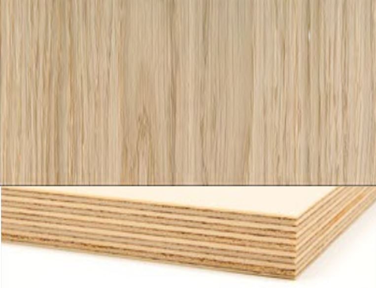 Puu ja kipsilevyt Vanerilevy tammi viilutettu molemmin puolin 18x2500x1250mm