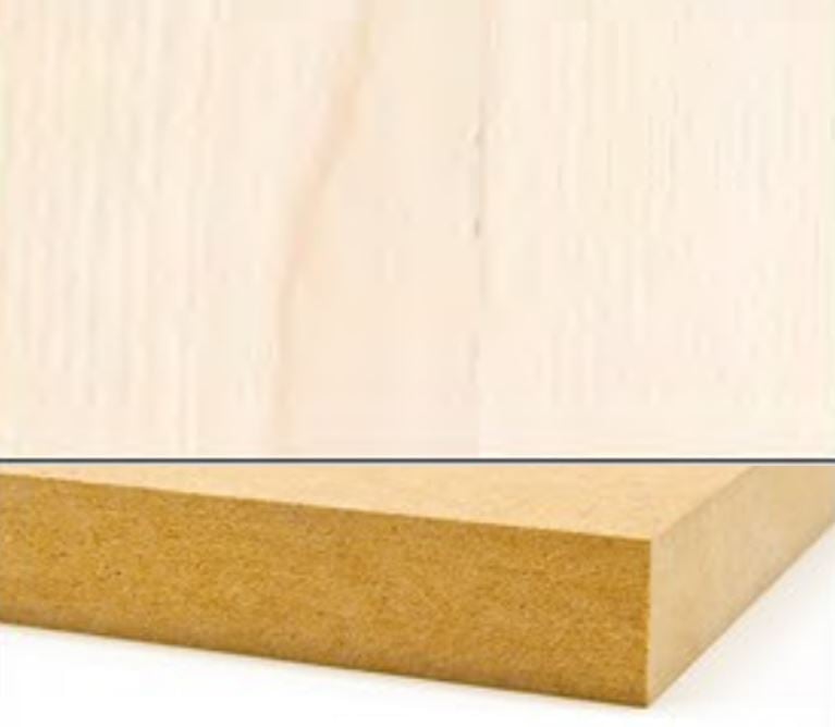 1 - Puu ja kipsilevyt MDFlevy koivu viilutettu molemmin puolin 18x3050x1220mm