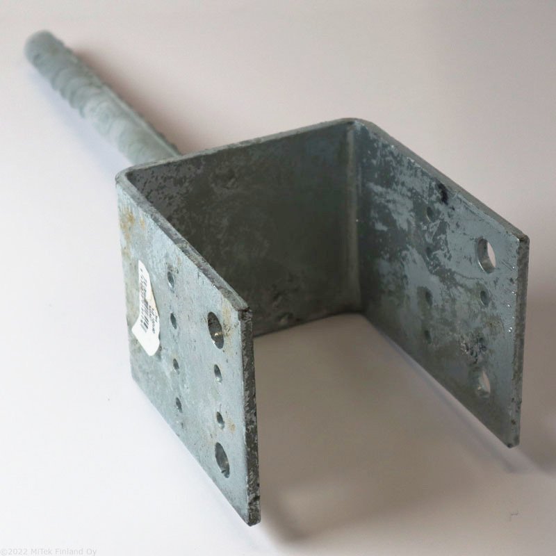 Kiinnittäminen Pilarikenkä Kuumasinkitty 100x90x5 / 20x250mm 20kpl