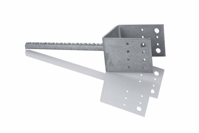 Kiinnittäminen Pilarikenkä Kuumasinkitty 115x90x5 / 20x250mm 8kpl
