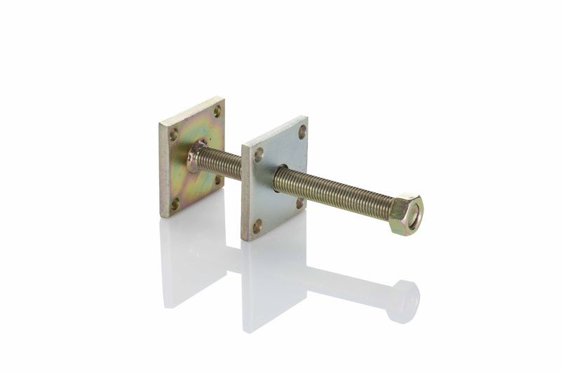 Kiinnittäminen Säätöjalka Sähkösinkitty 80x80x10mm M20x200 12kpl